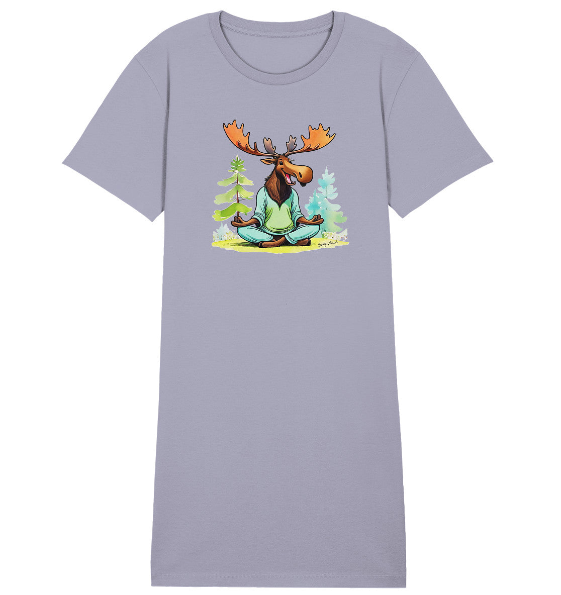 Yoga Elk - Ladies Organic Shirt Dress