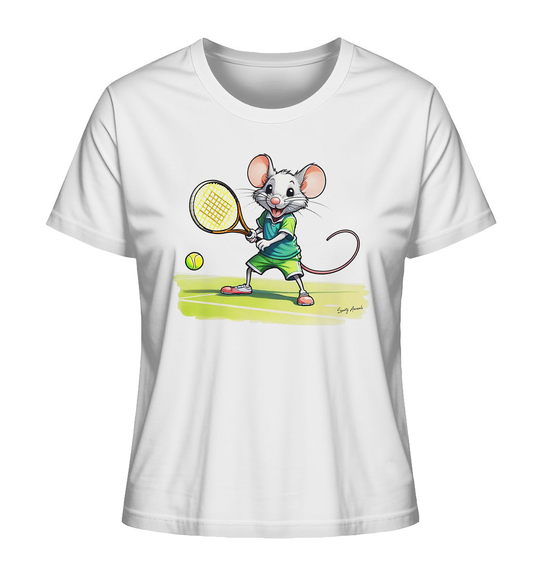 Tennis Mouse T-Shirt - Ladies Organic Shirt