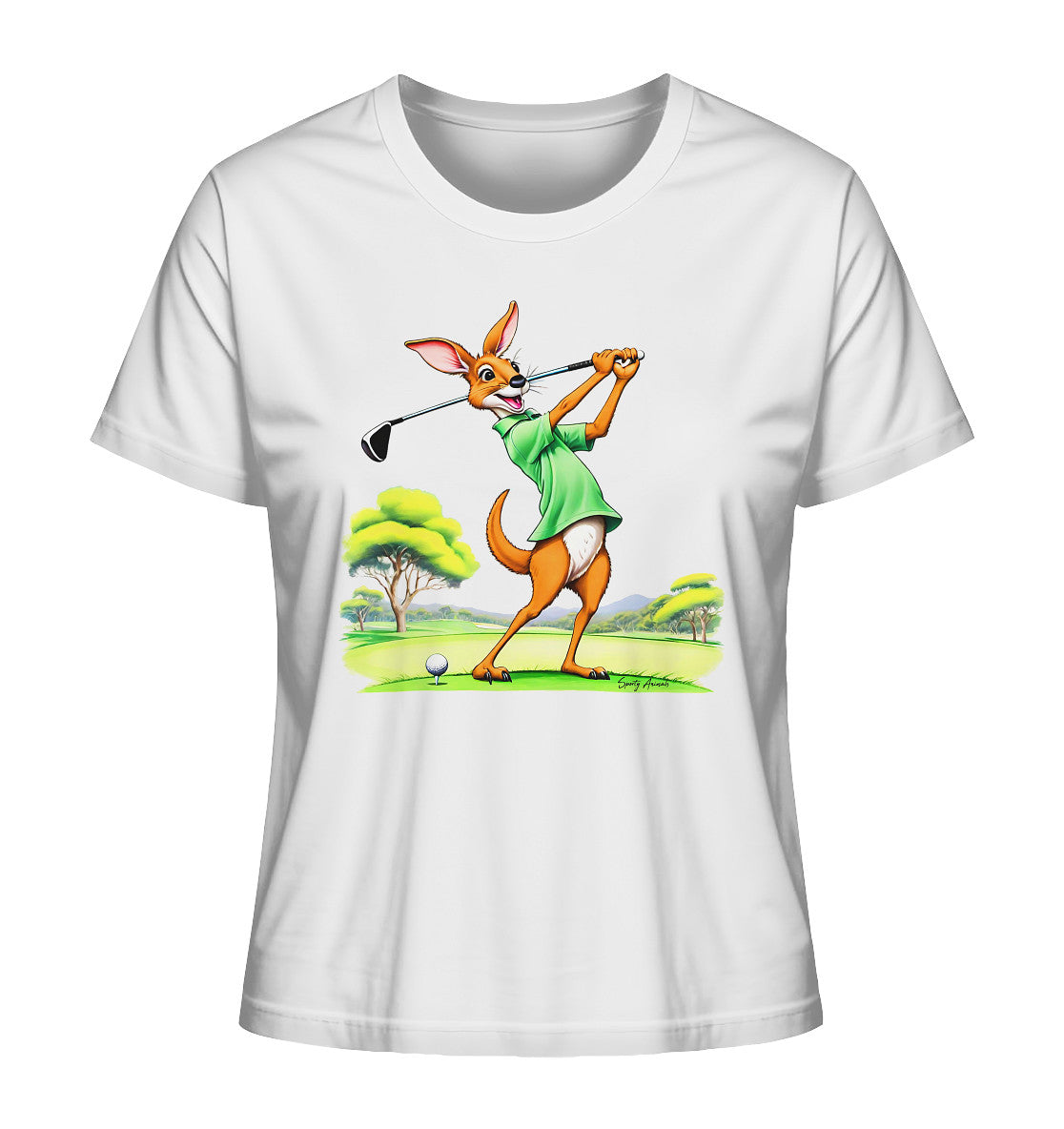 Golfing Kangaroo - Ladies Organic Shirt