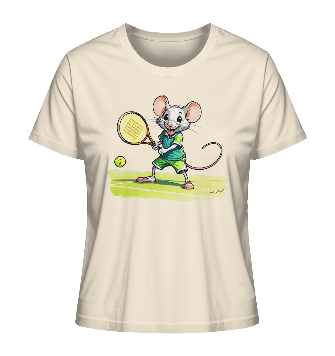 Tennis Mouse T-Shirt Ladies - Ladies Organic Shirt