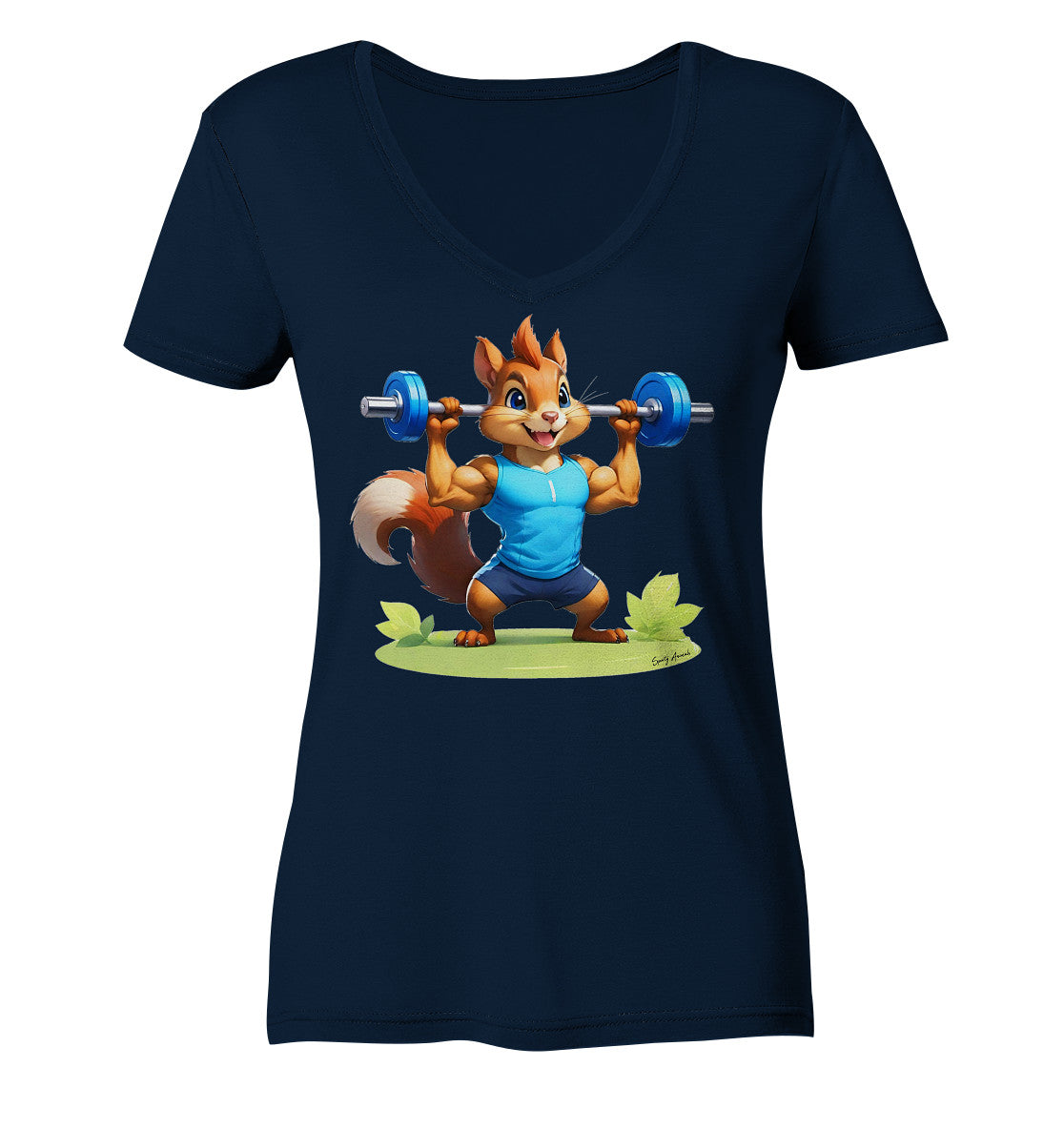 Fitness Squirrel - Ladies V-Neck Shirt