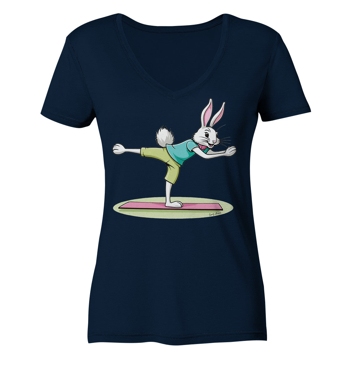 Pilates Bunny - Ladies V-Neck Shirt