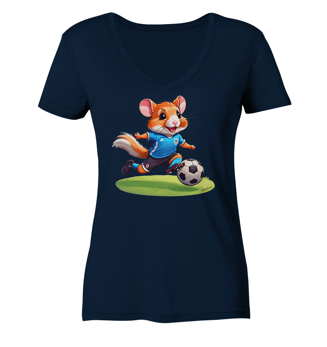 Soccer Hamster - Ladies V-Neck Shirt