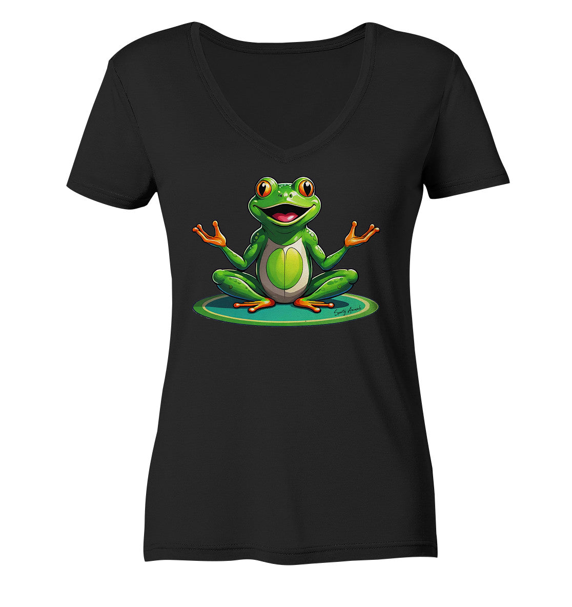 Yoga Frog - Ladies V-Neck Shirt