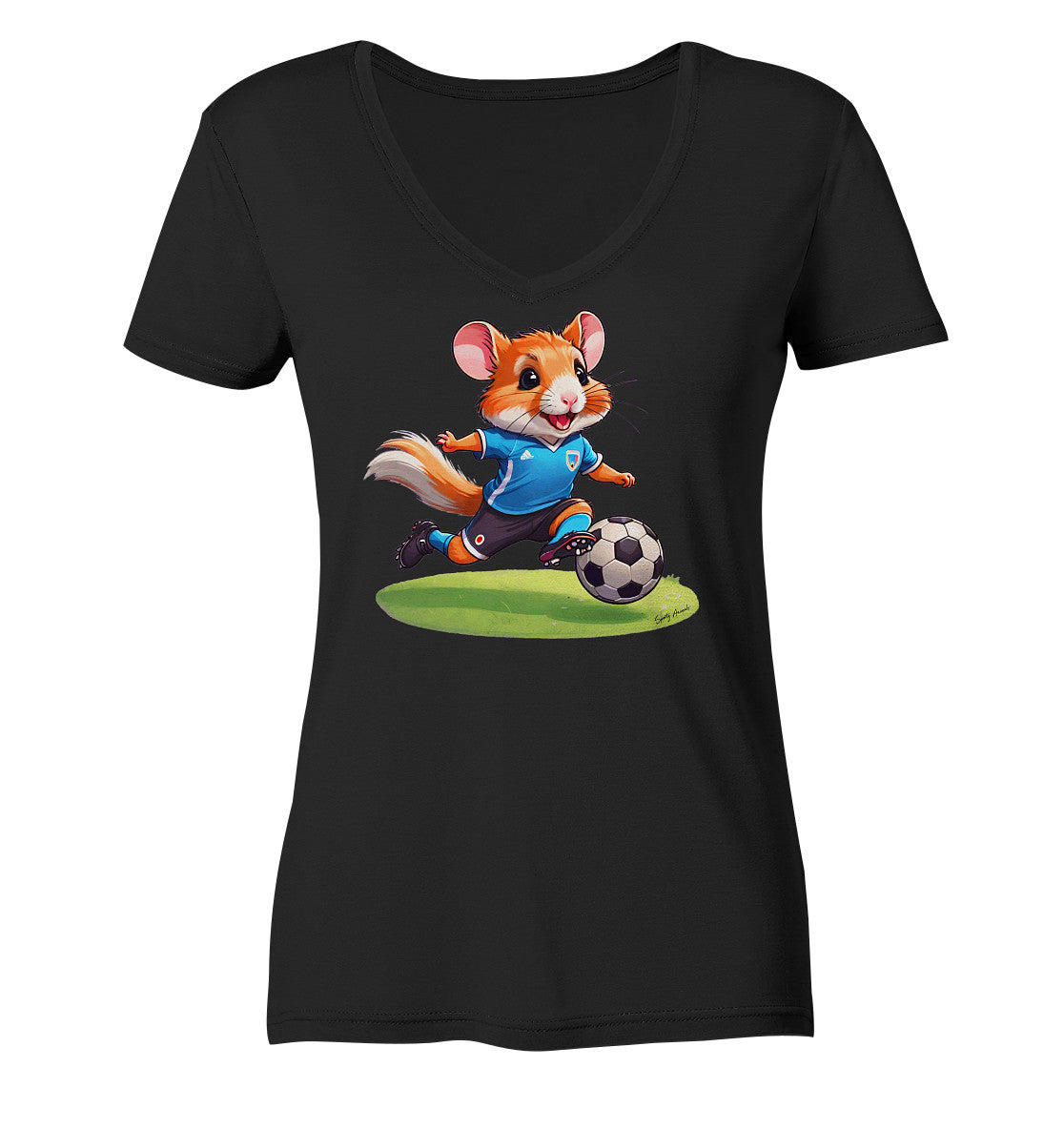 Soccer Hamster - Ladies V-Neck Shirt