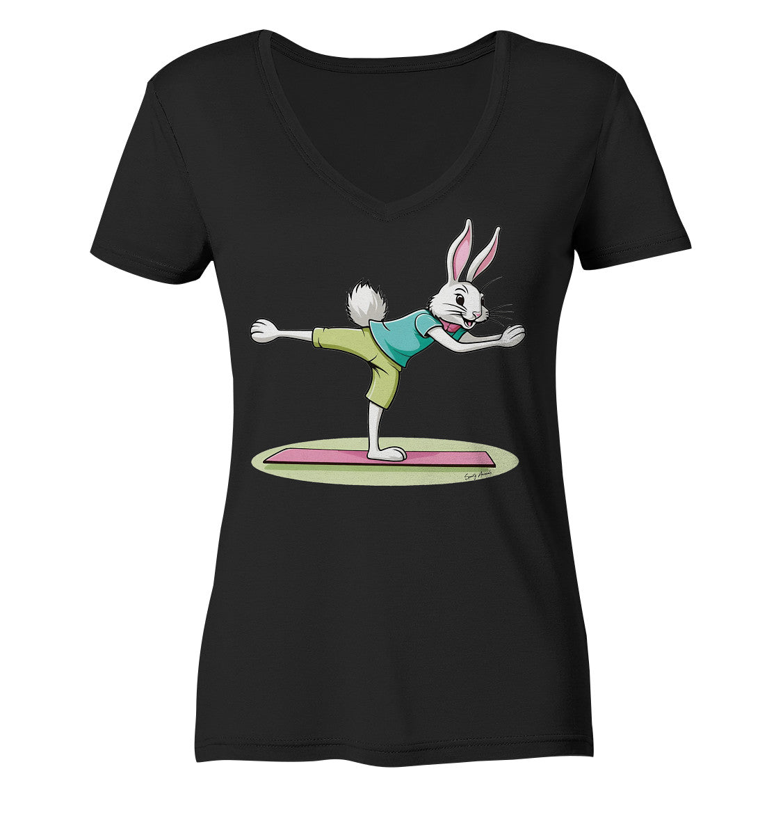 Pilates Bunny - Ladies V-Neck Shirt