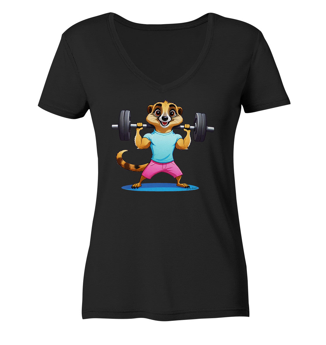 Fitness Meerkat - Ladies V-Neck Shirt