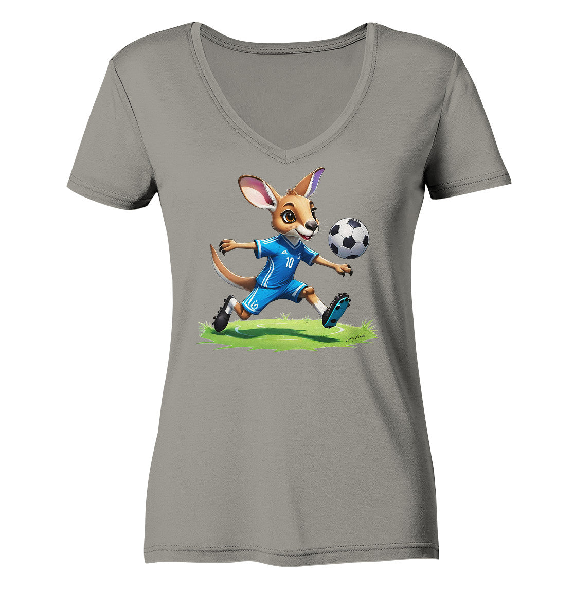 Soccer Kangaroo - Ladies V-Neck Shirt