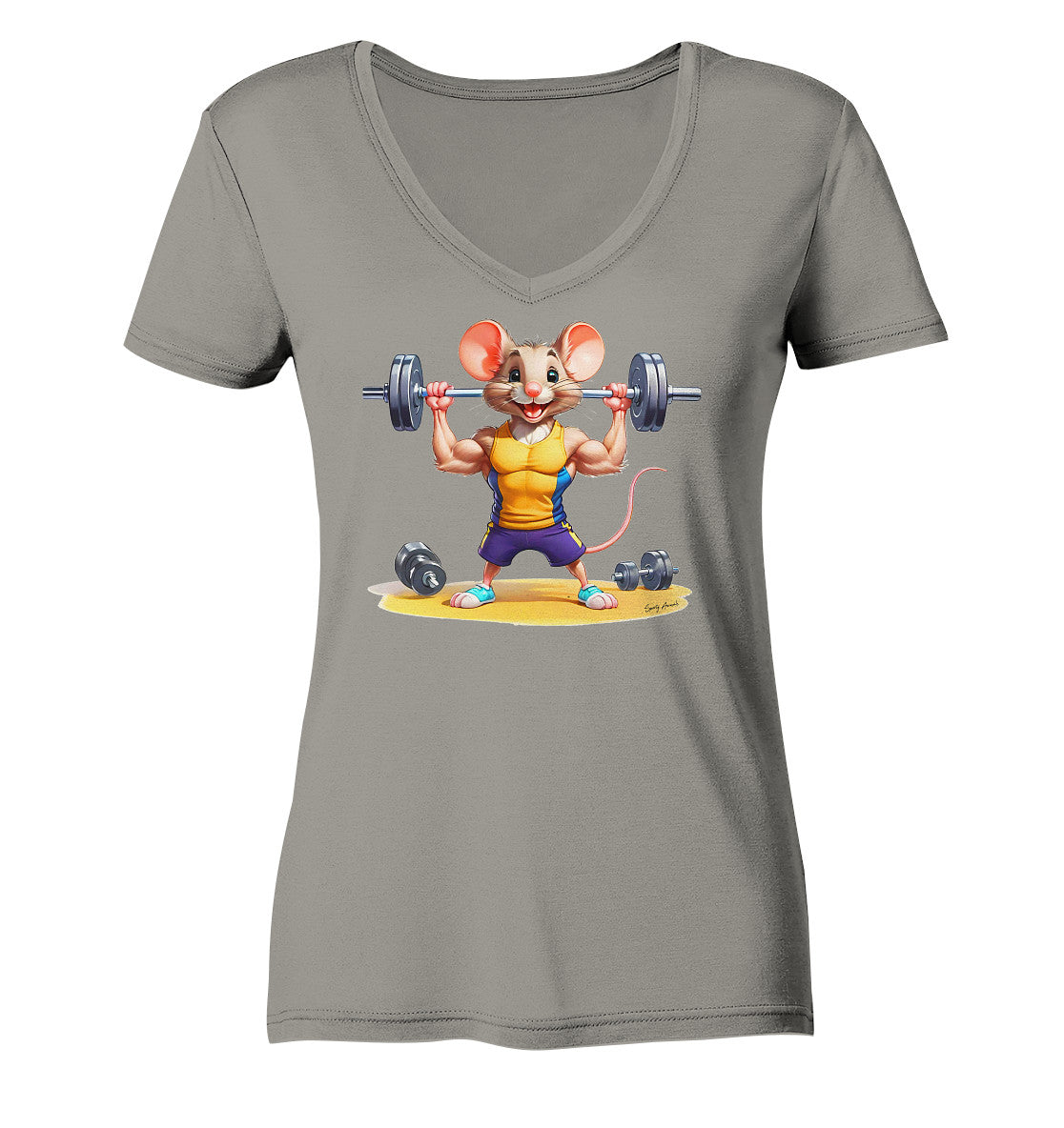 Fitness Mouse - Ladies V-Neck Shirt