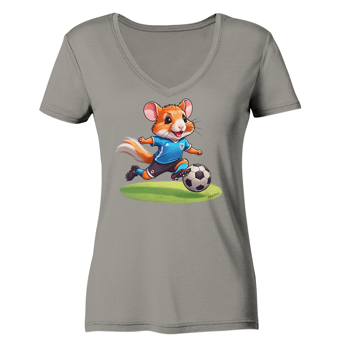 Soccer Hamster - Ladies V-Neck Shirt