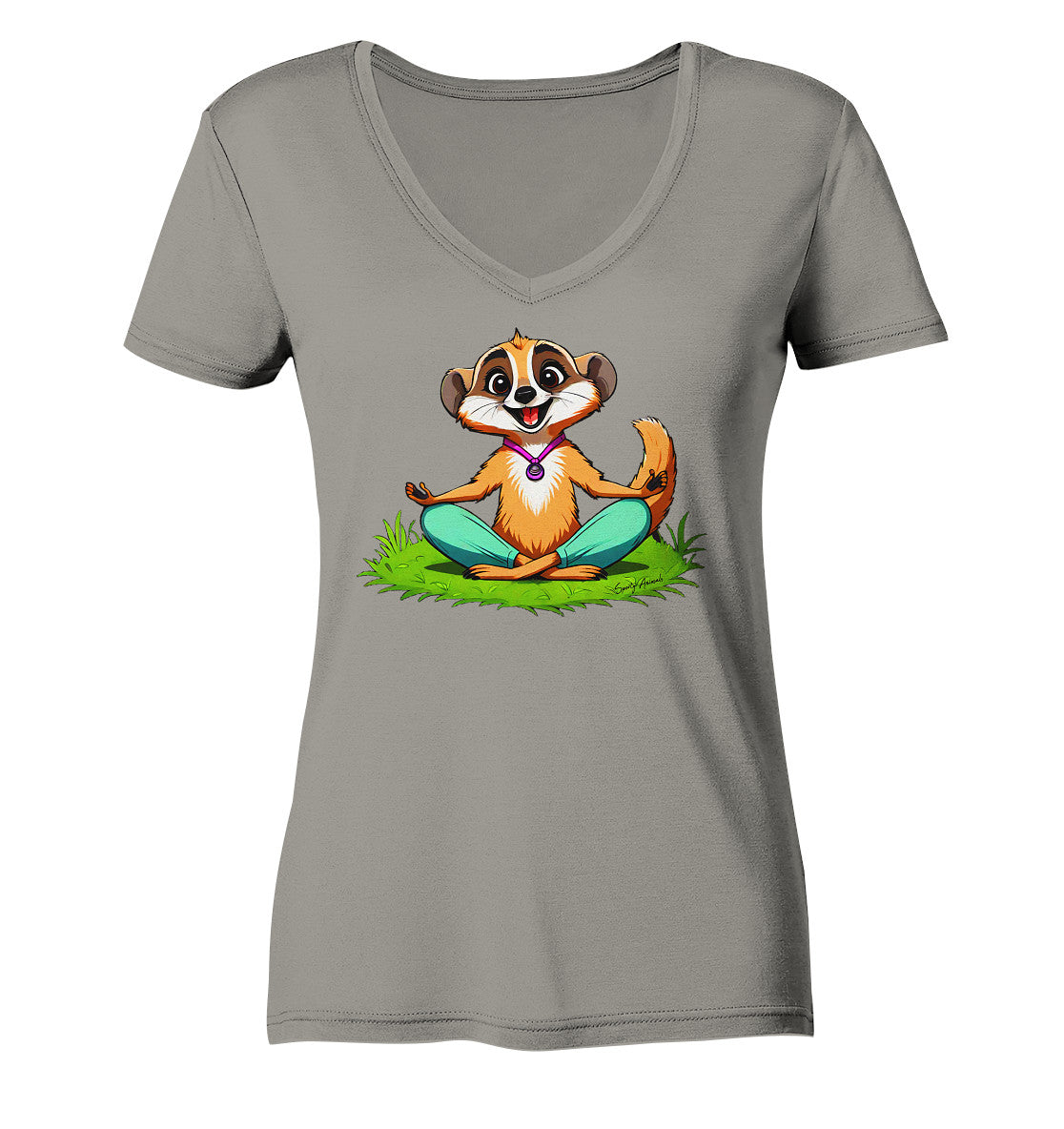 Yoga Meerkat - Ladies V-Neck Shirt