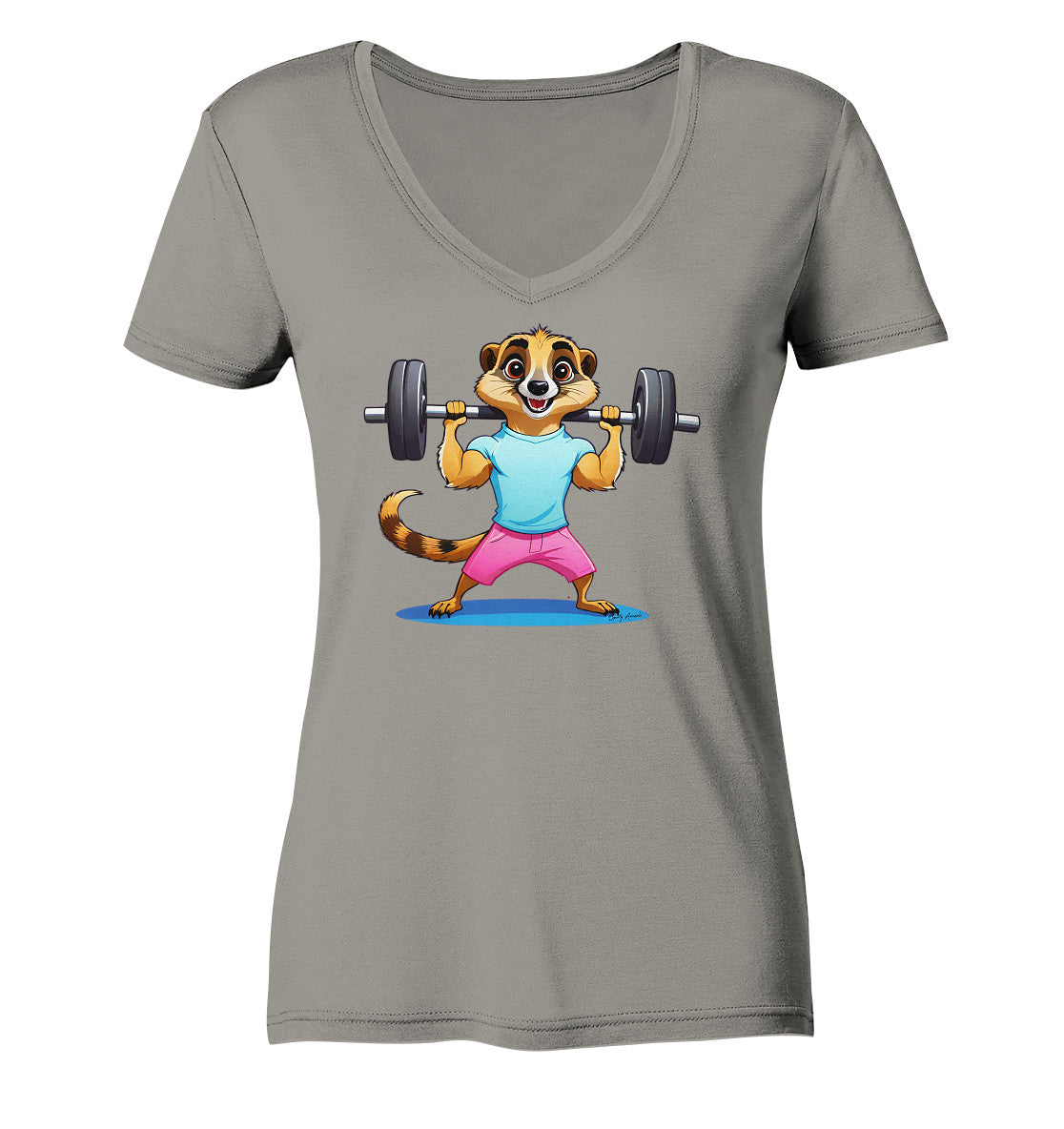 Fitness Meerkat - Ladies V-Neck Shirt