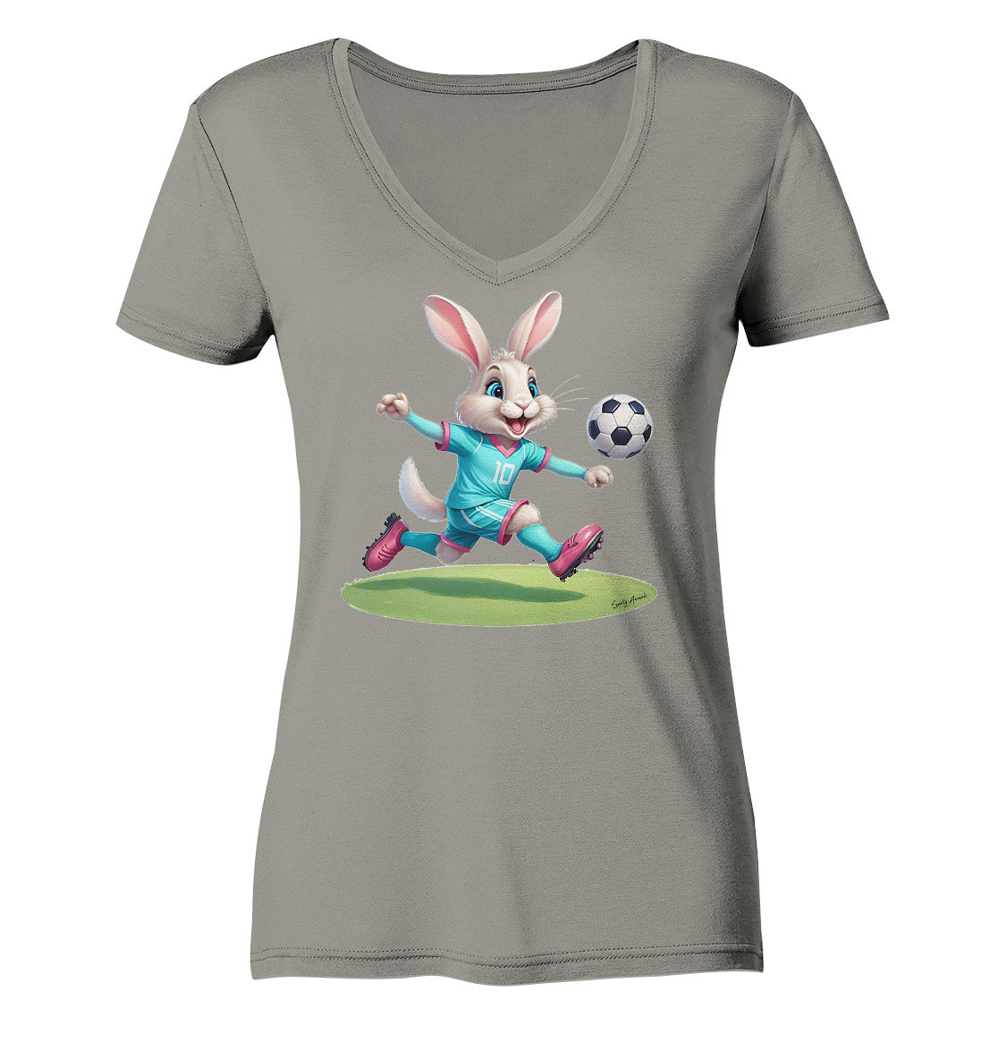 Soccer Bunny - Ladies V-Neck Shirt