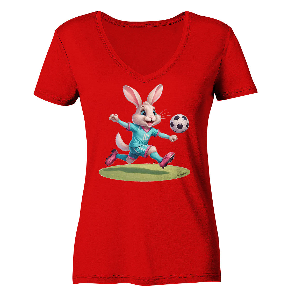 Soccer Bunny - Ladies V-Neck Shirt