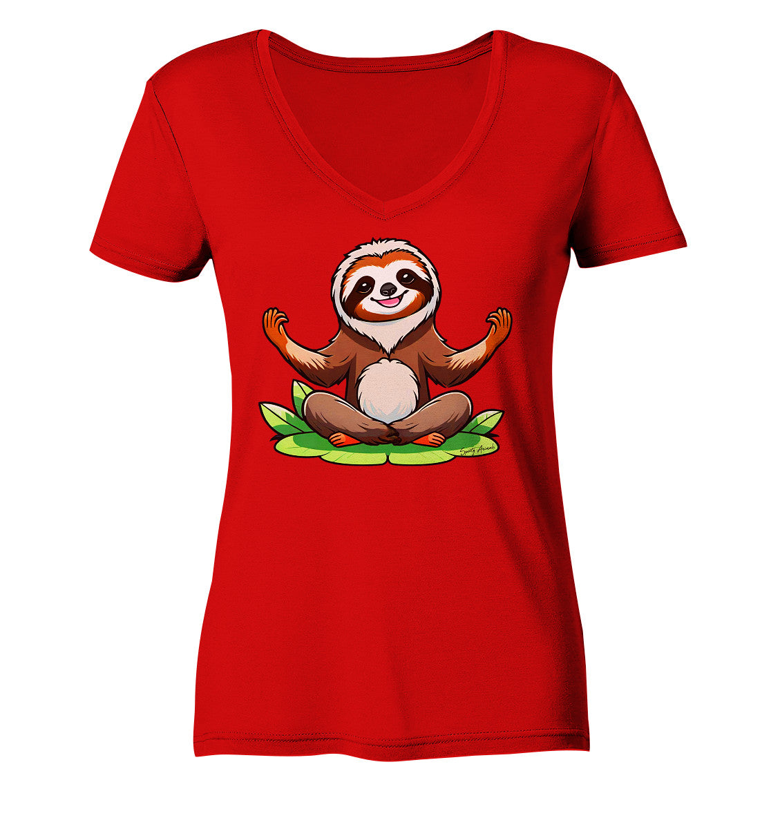 Yoga Sloth - Ladies V-Neck Shirt