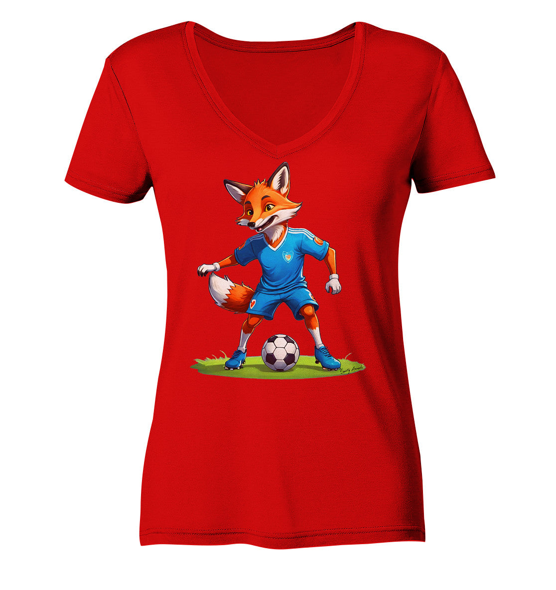 Soccer Fox - Ladies V-Neck Shirt