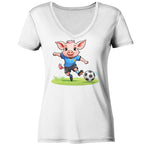 Soccer Pork - Ladies V-Neck Shirt