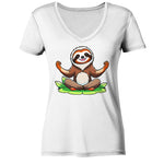 Yoga Sloth - Ladies V-Neck Shirt