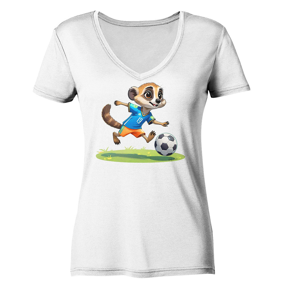 Soccer Meerkat - Ladies V-Neck Shirt