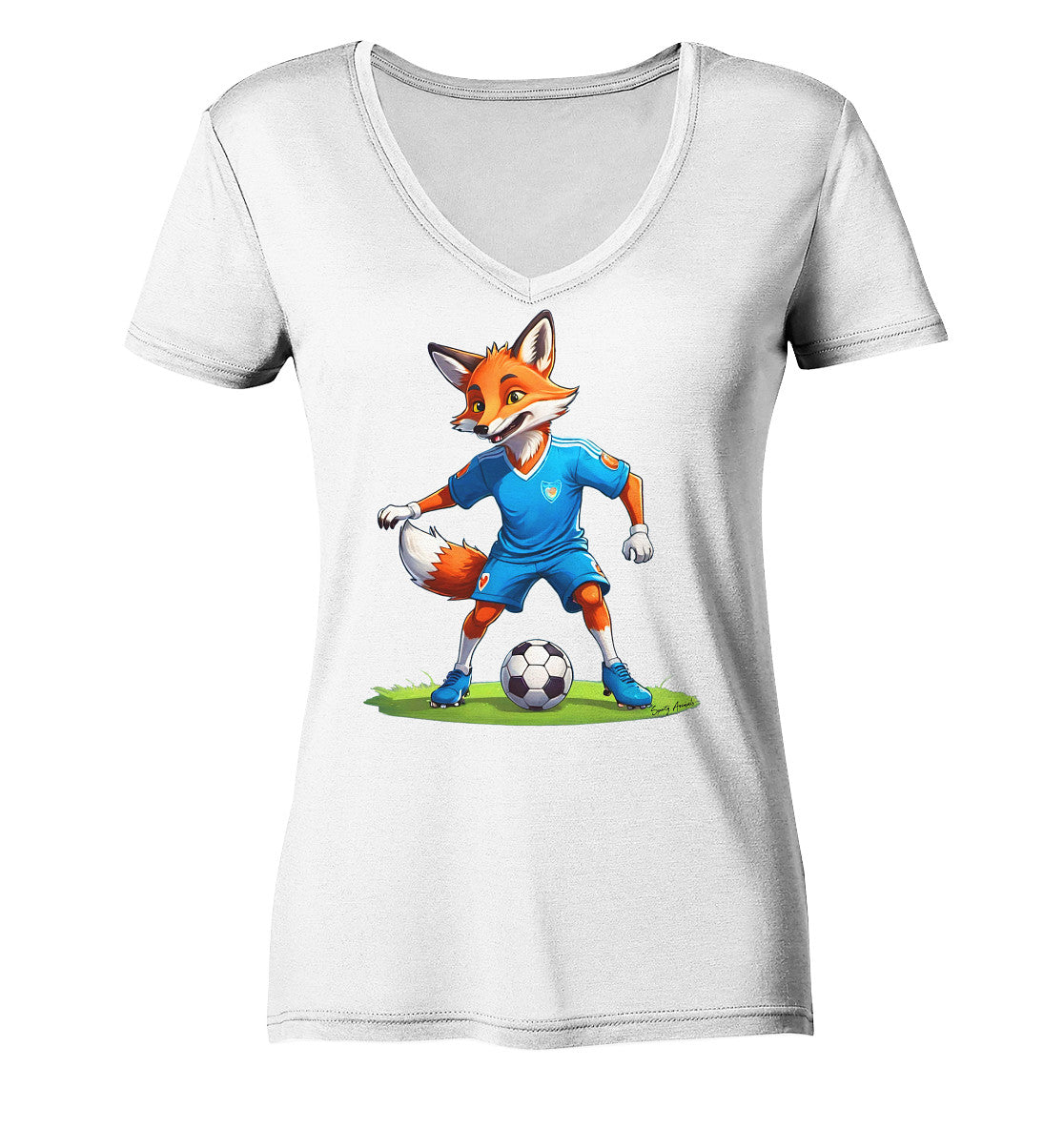 Soccer Fox - Ladies V-Neck Shirt