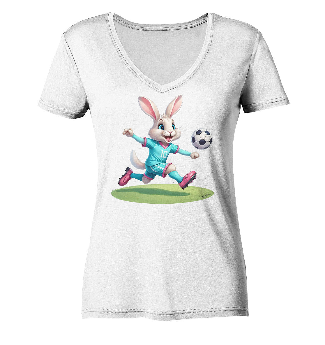 Soccer Bunny - Ladies V-Neck Shirt