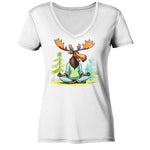 Yoga Elk - Ladies V-Neck Shirt