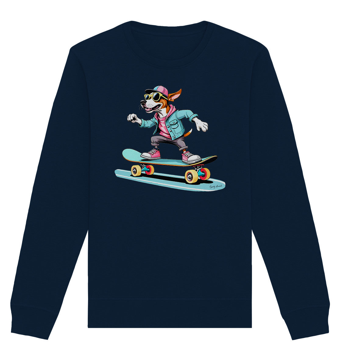 Skateboarding Dog  - Organic Basic Unisex Sweatshirt