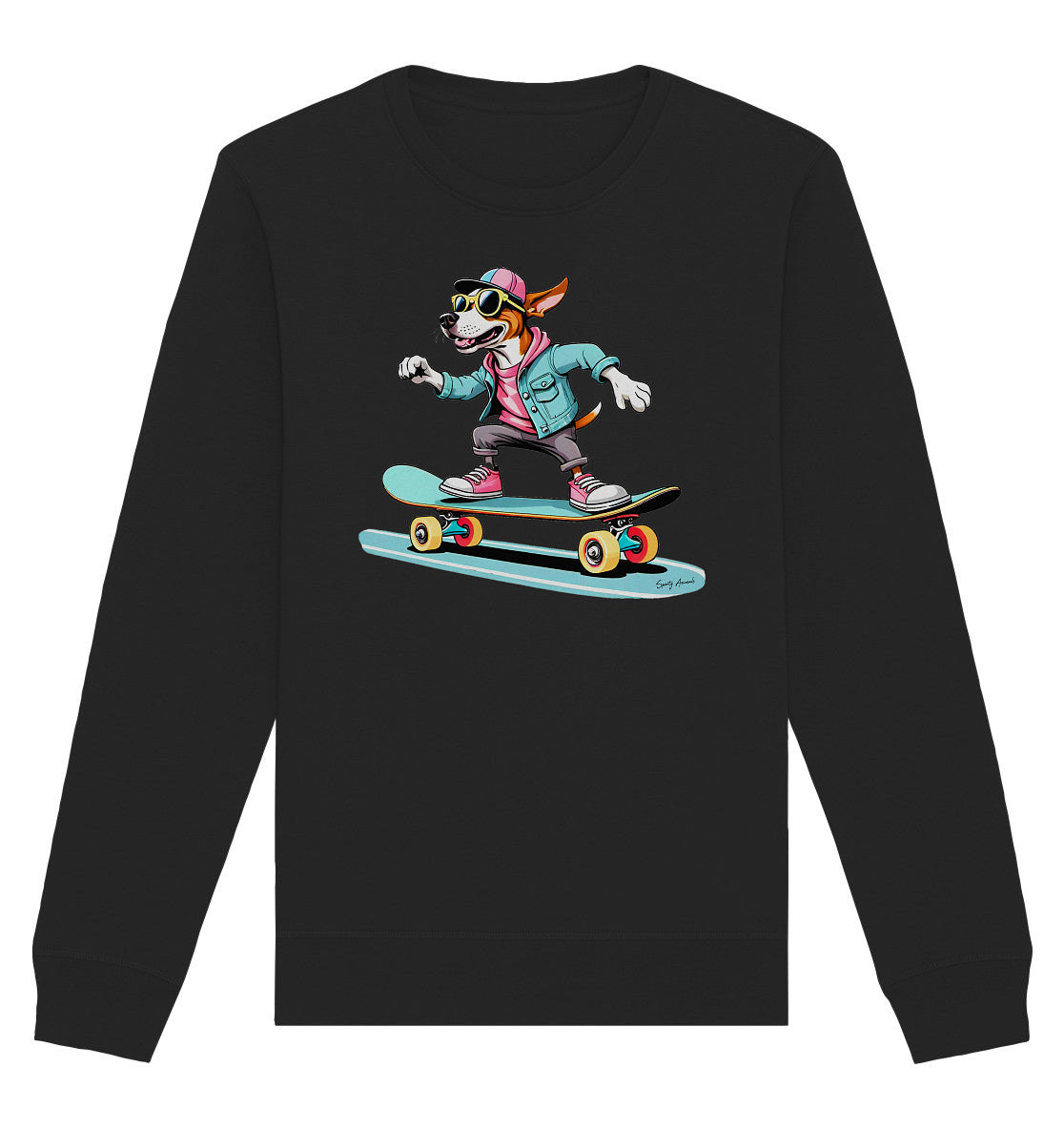 Skateboarding Dog  - Organic Basic Unisex Sweatshirt