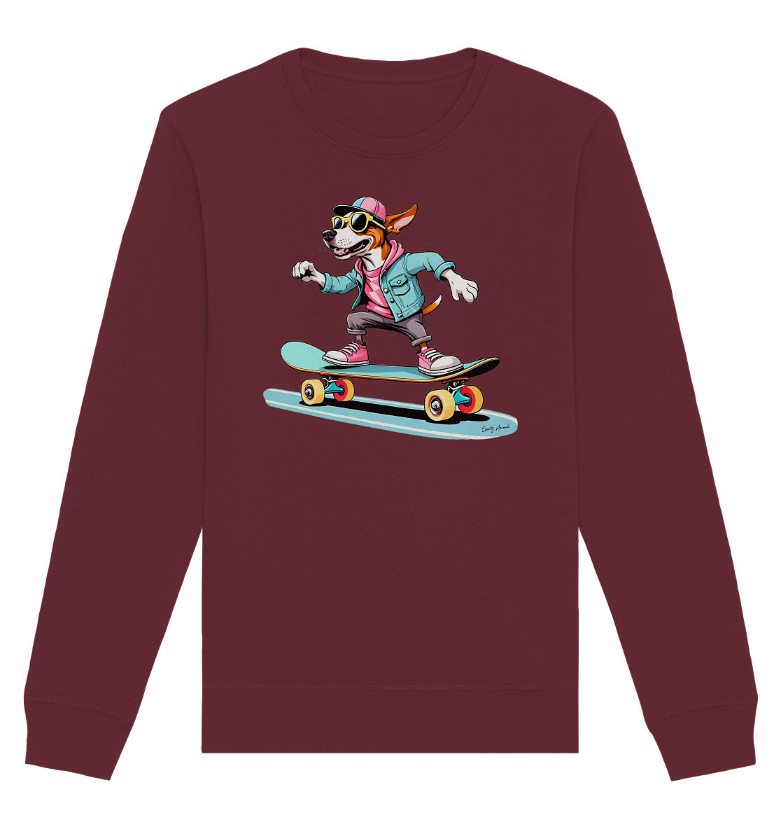 Skateboarding Dog  - Organic Basic Unisex Sweatshirt