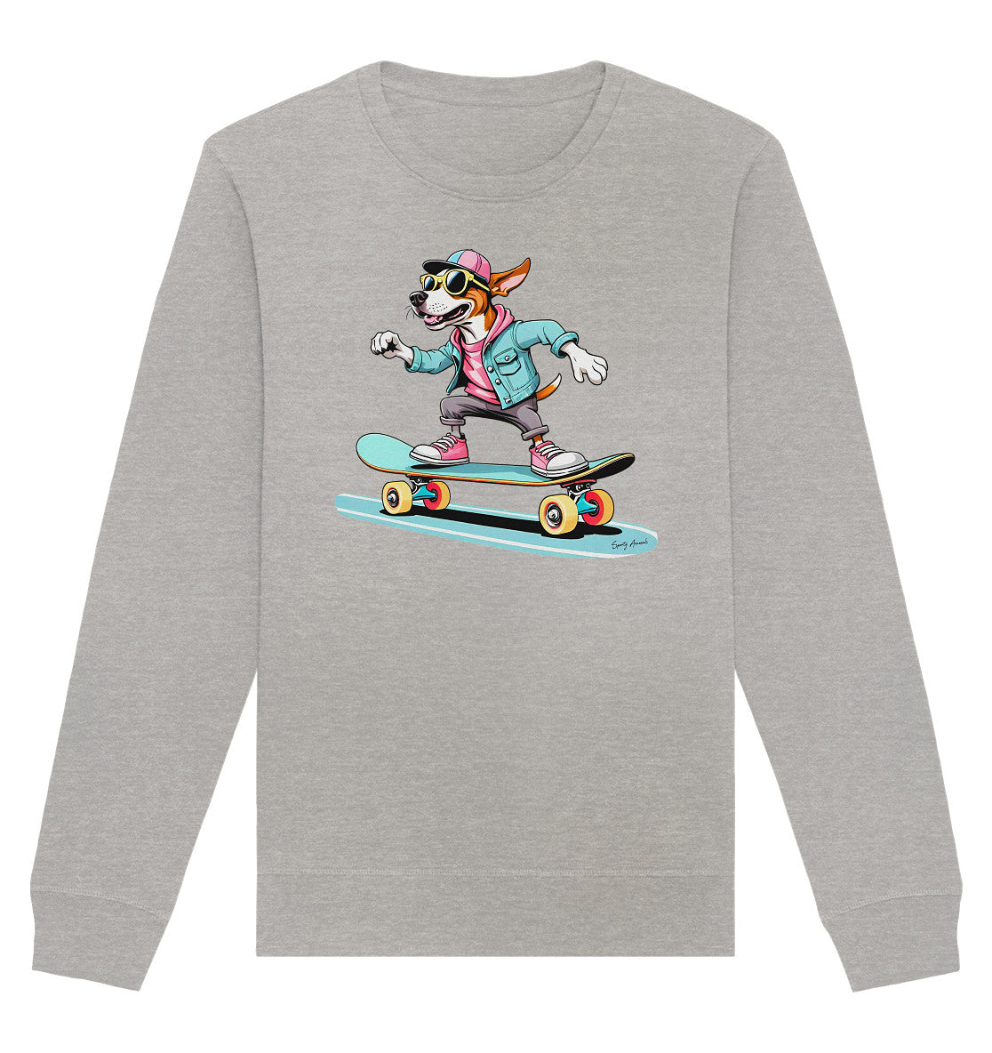 Skateboarding Dog  - Organic Basic Unisex Sweatshirt