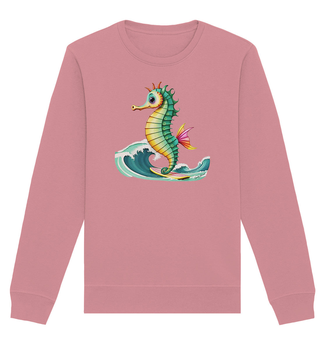 Surfing Seahorse - Organic Basic Unisex Sweatshirt