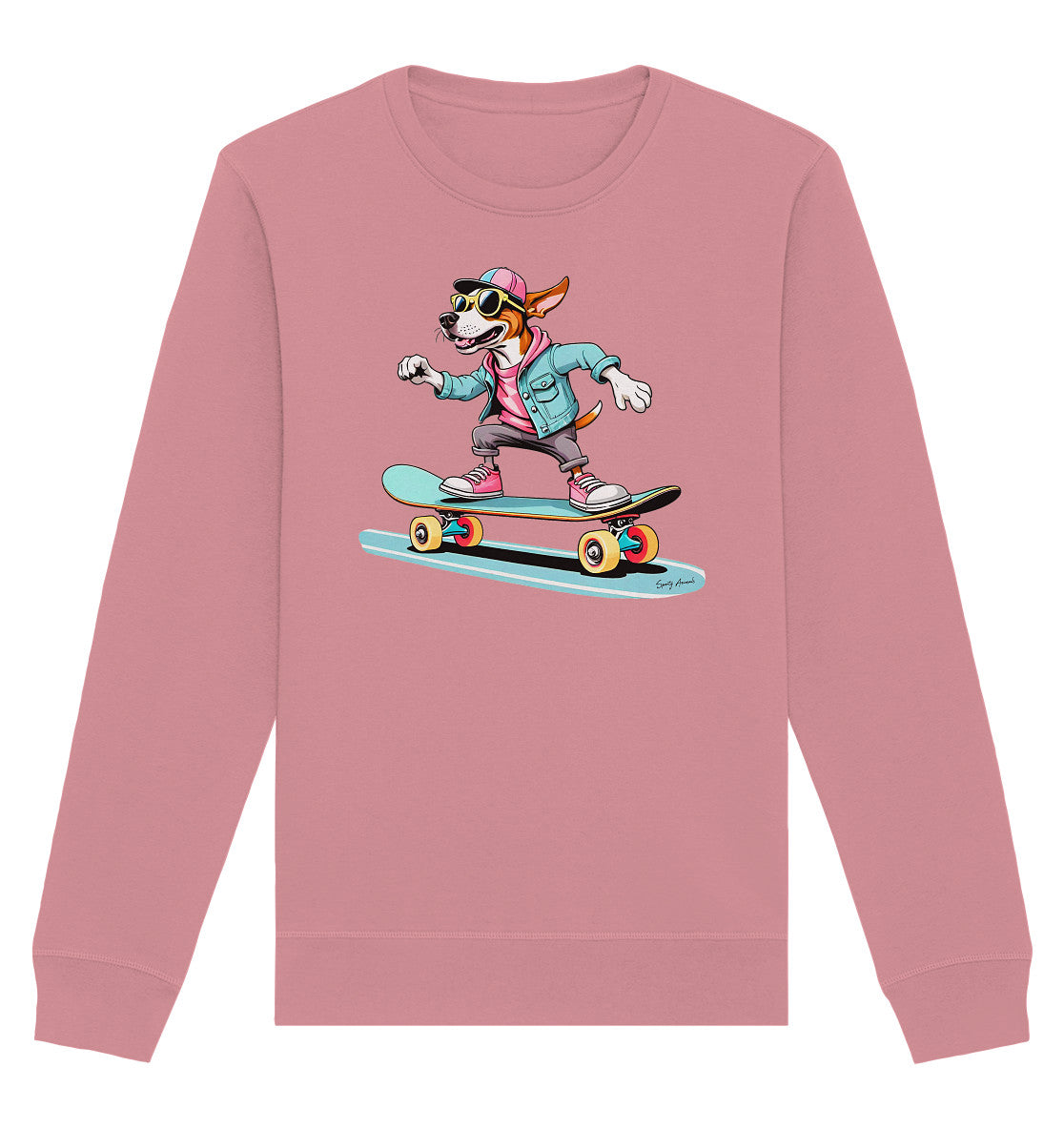 Skateboarding Dog  - Organic Basic Unisex Sweatshirt