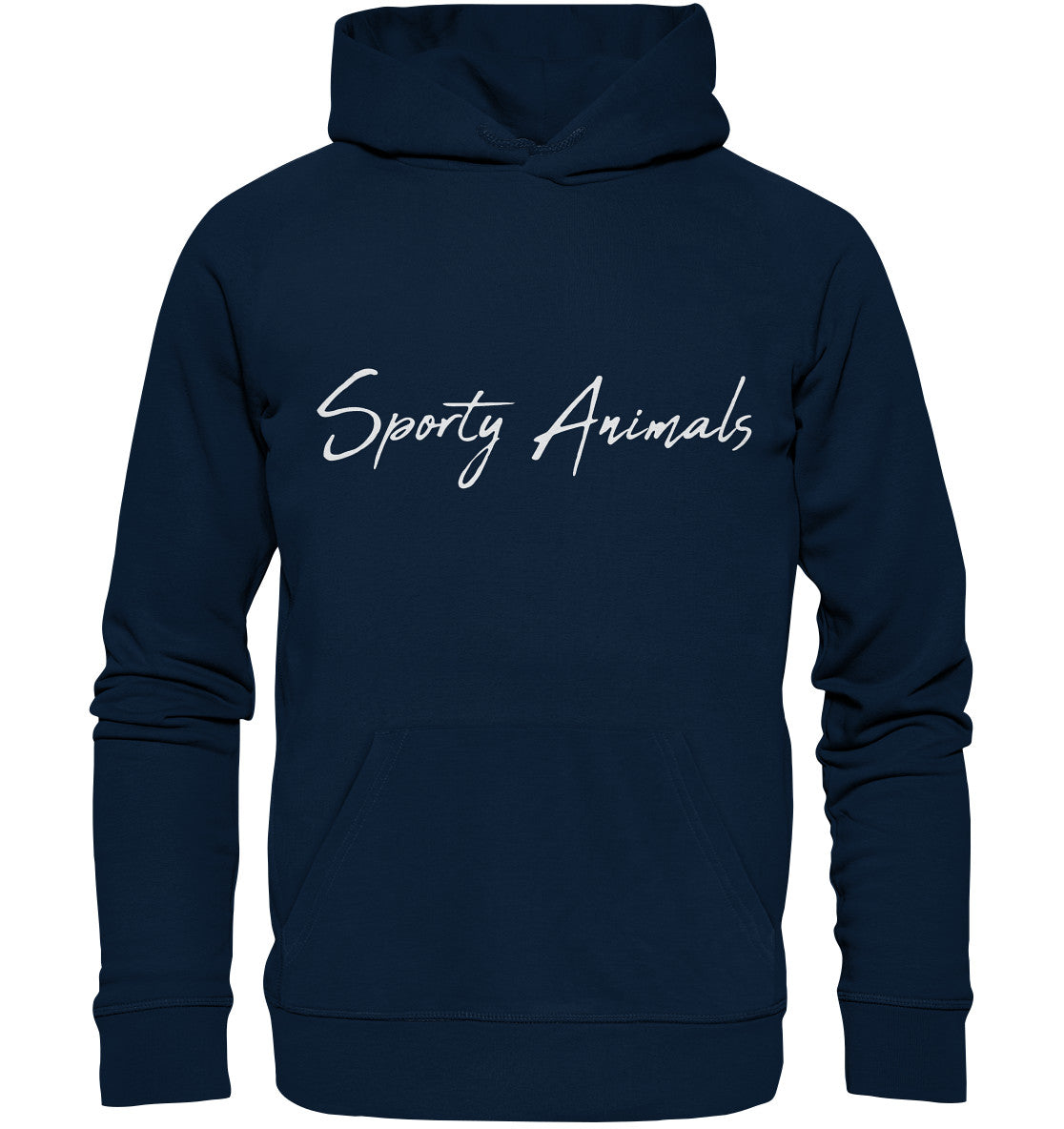 Hoodie aus Bio-Baumwolle – Lustiger Hase im Comic-Stil spielt Golf | Sporty Animals