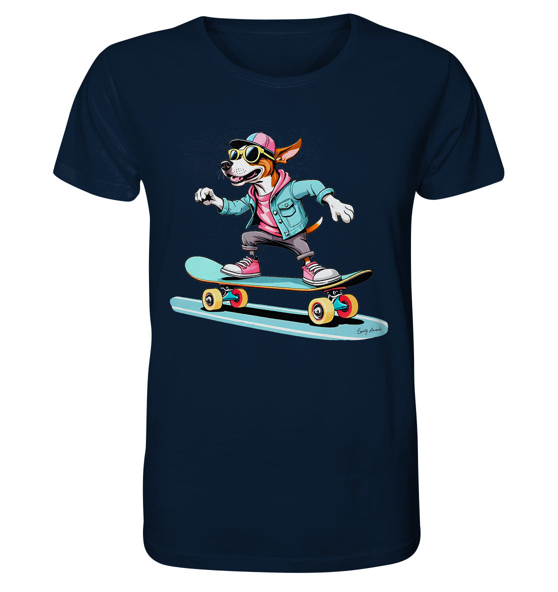 Skateboarding Dog Unisex  - Organic Shirt