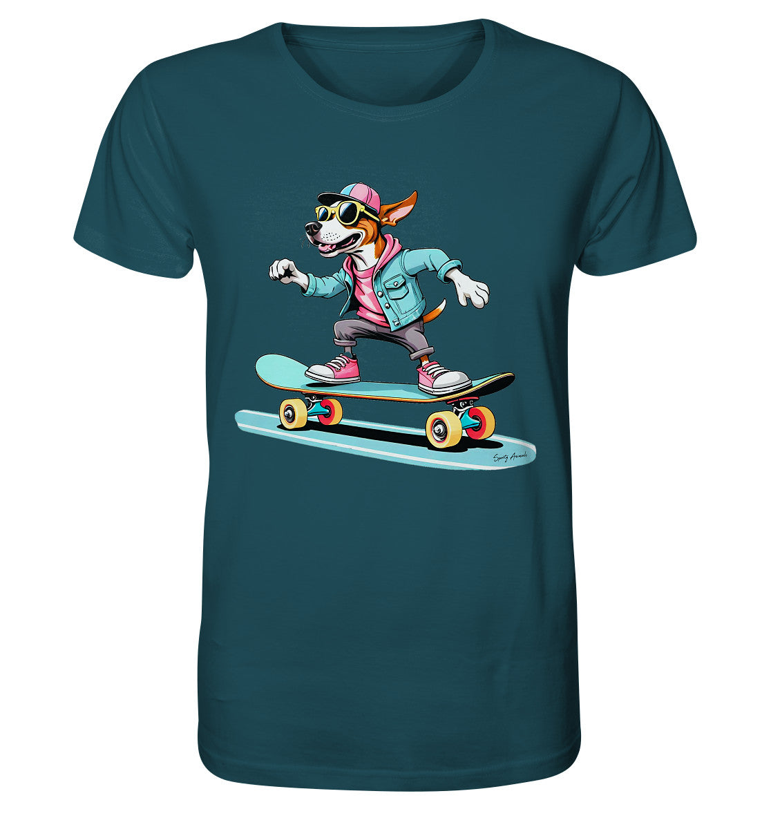 Skateboarding Dog Unisex  - Organic Shirt