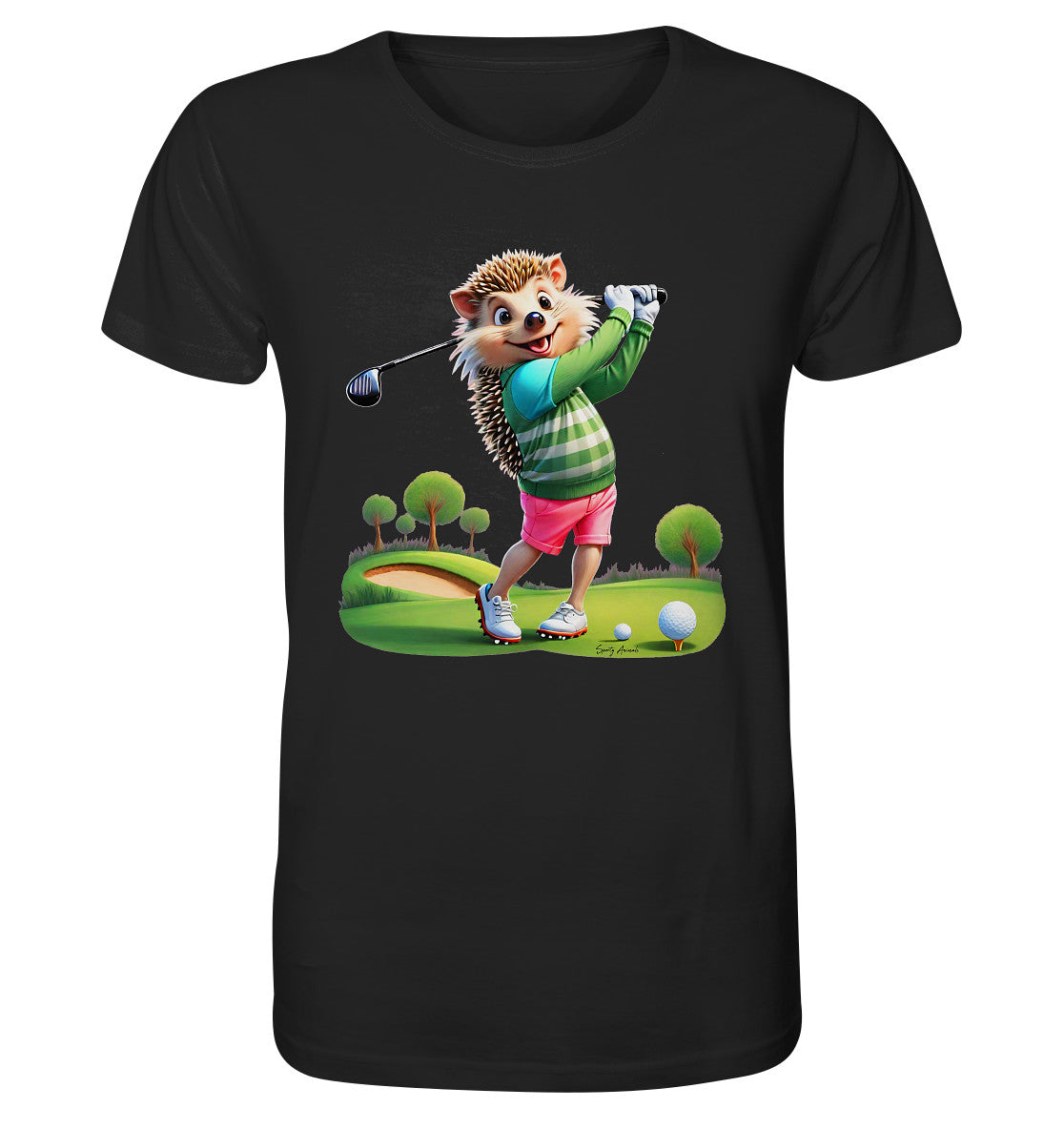 Golfing Hedgehog Unisex - Organic Shirt