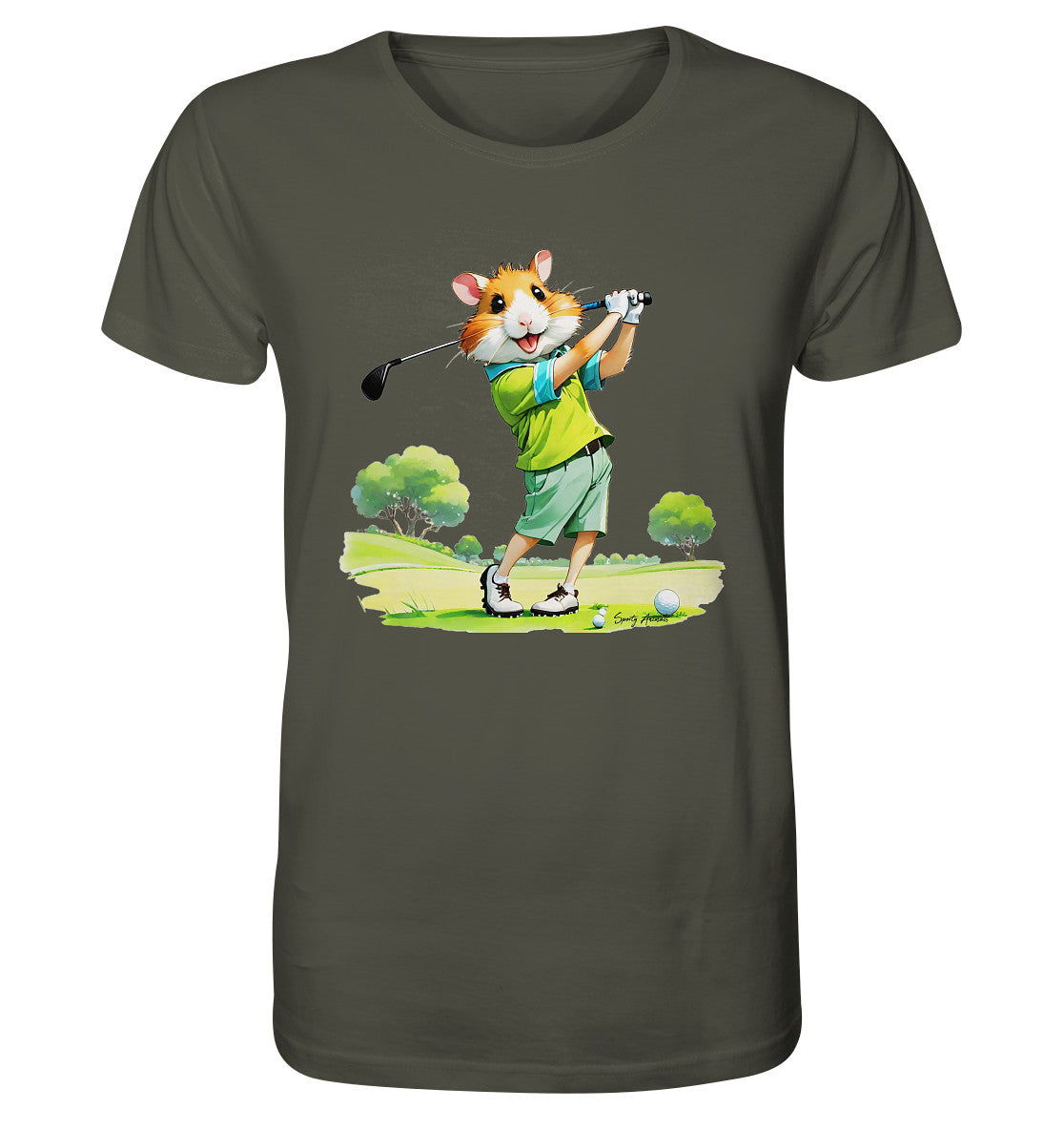 Golfing Hamster Unisex - Organic Shirt