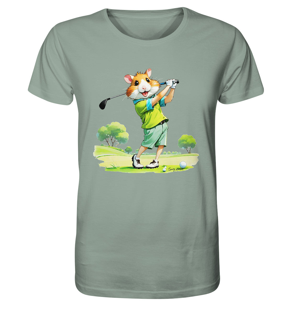 Golfing Hamster Unisex - Organic Shirt