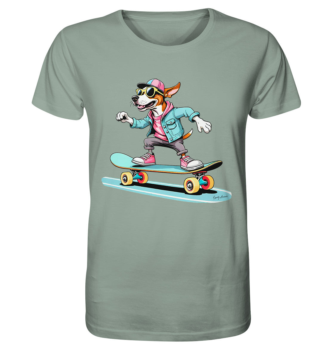 Skateboarding Dog Unisex  - Organic Shirt