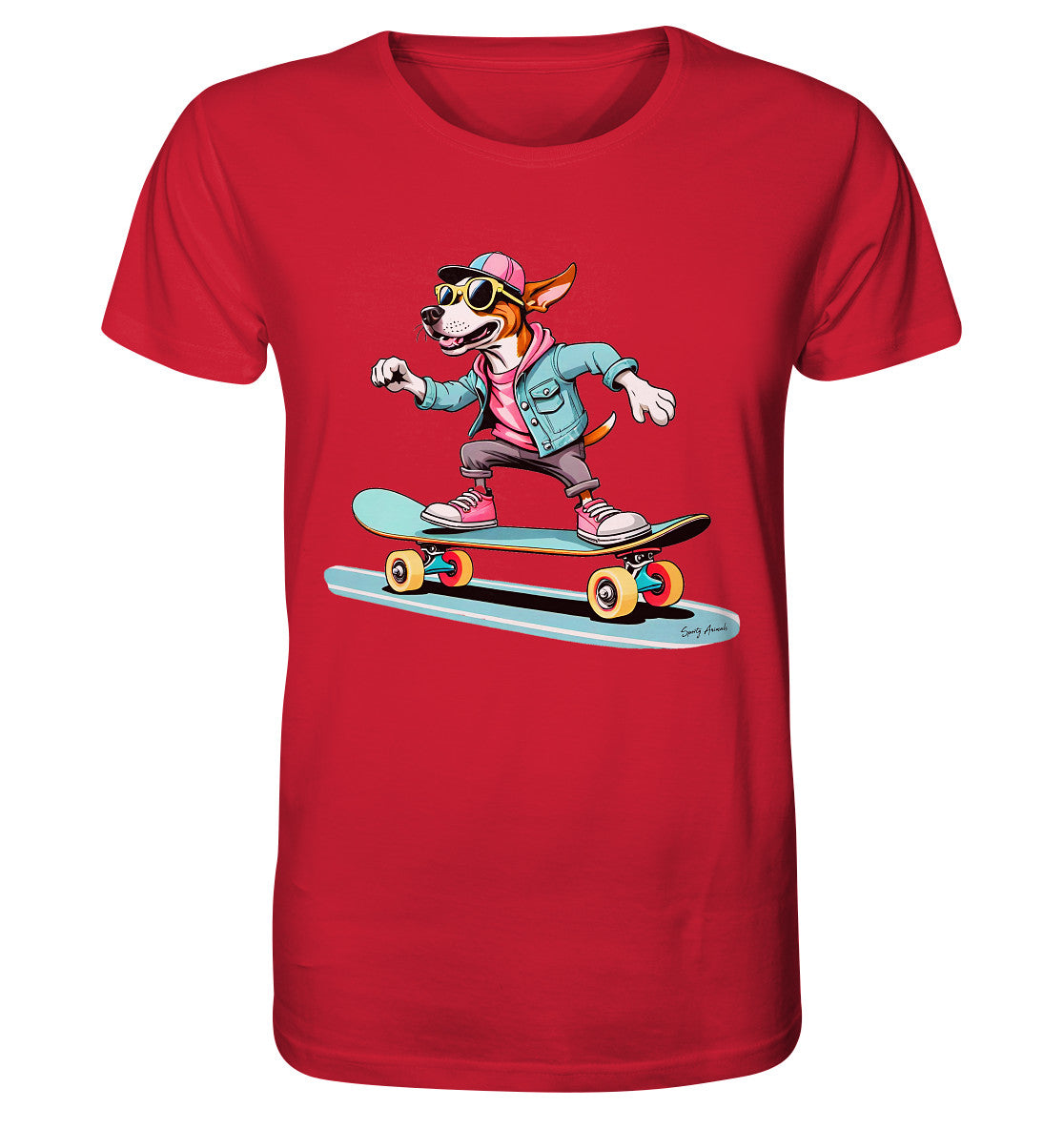 Skateboarding Dog Unisex  - Organic Shirt