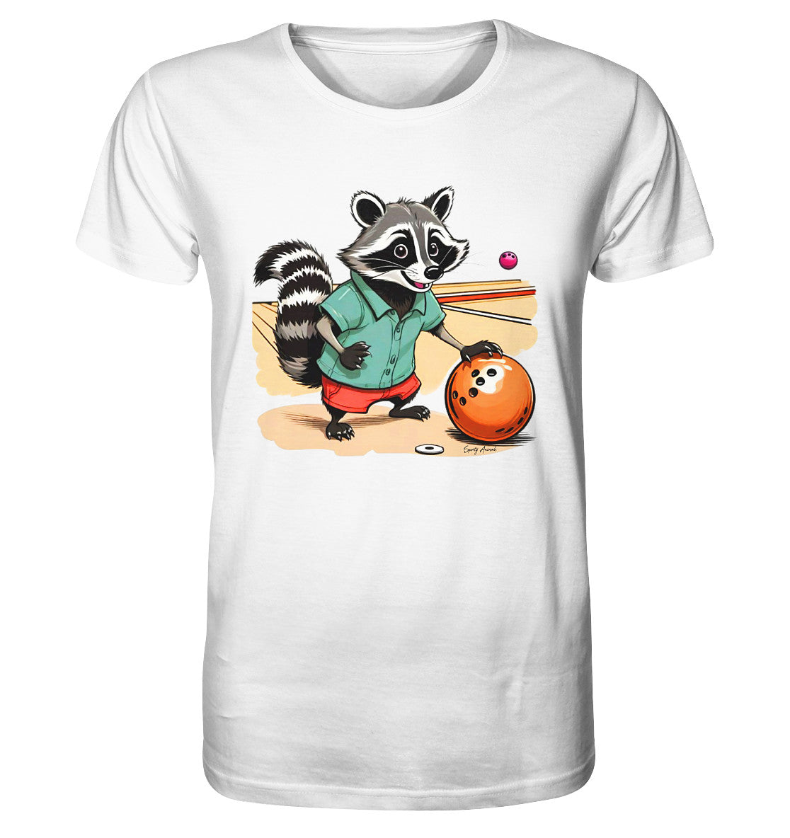 Bowling Raccoon Unisex - Organic Shirt