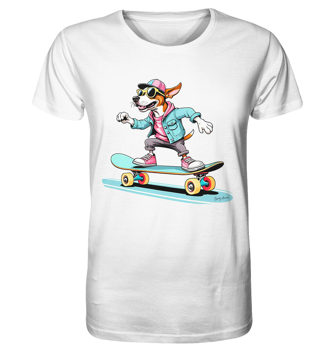 Skateboarding Dog Unisex  - Organic Shirt