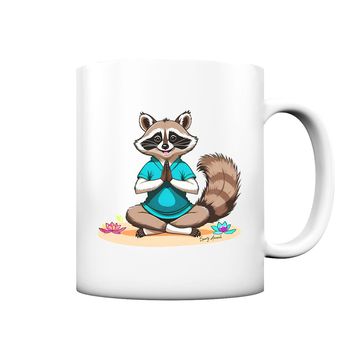 Lustige Yoga Waschbär - Tasse matt