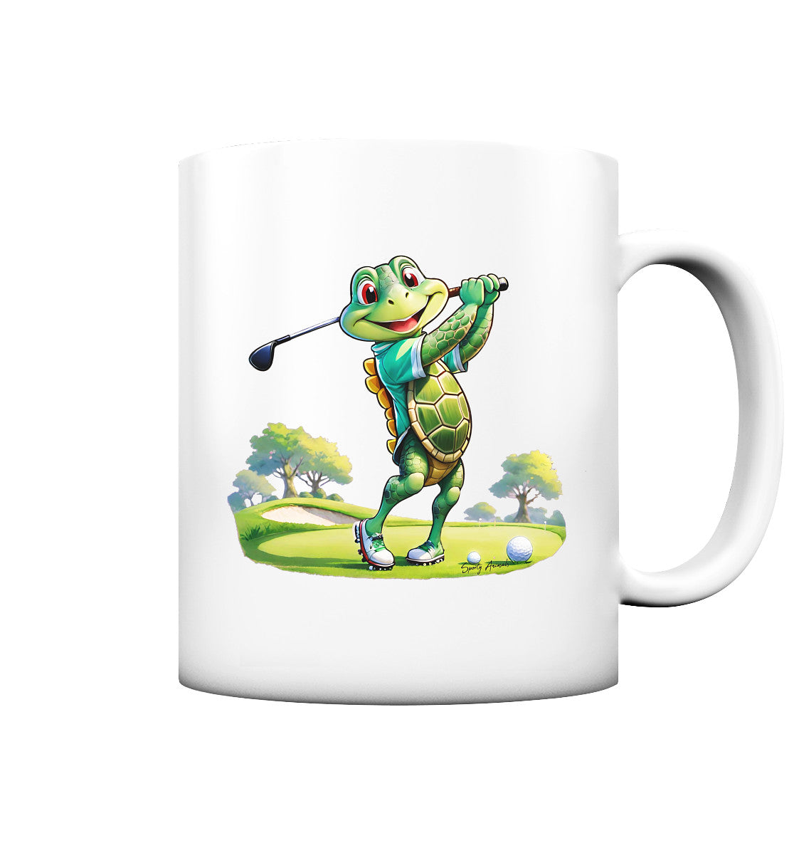 Golfing Turtle - Tasse matt