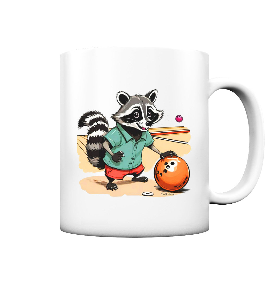 Bowling Raccoon - Tasse matt