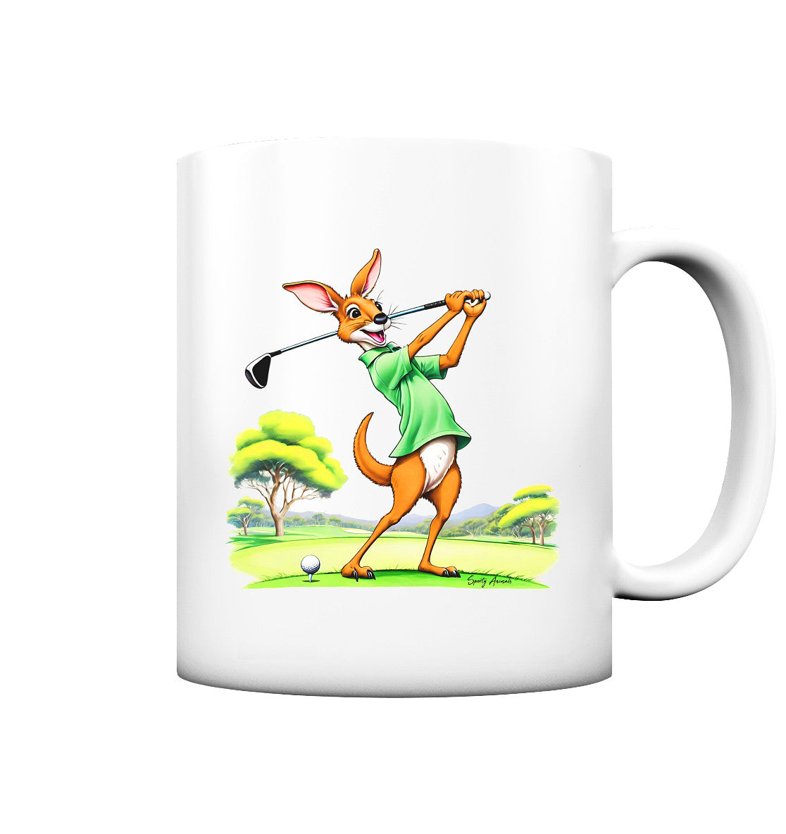 Golfing Kangaroo - Tasse matt