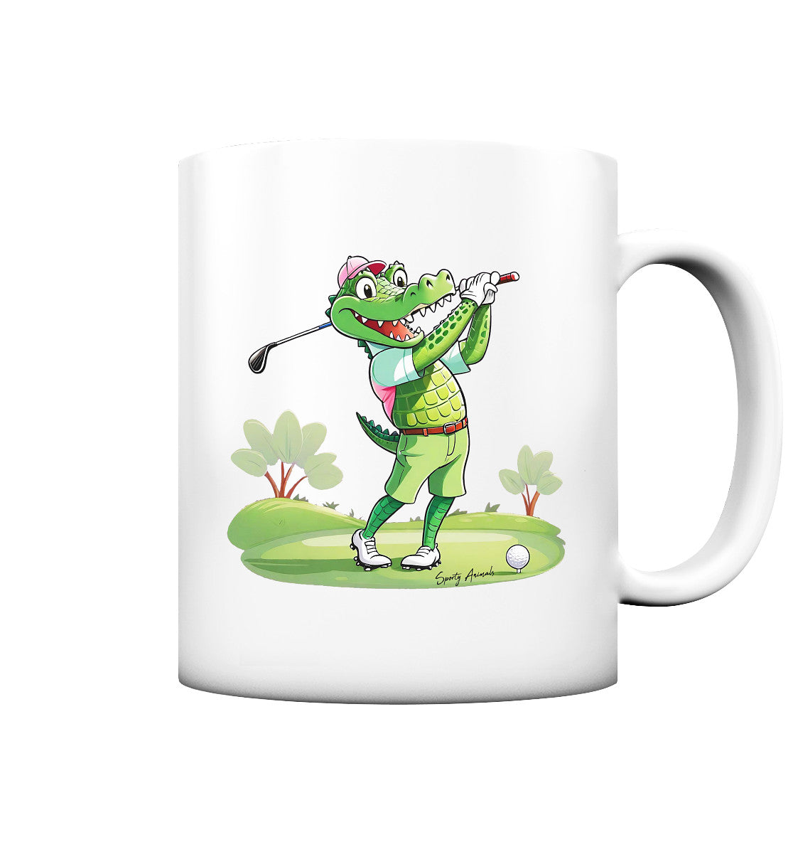 Golfing Crocodile - Tasse matt